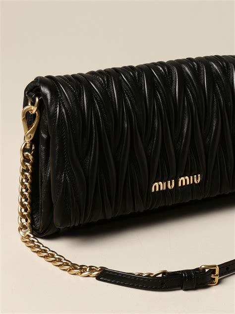 miu miu tasche matelasse leder crossbody|Black Matelassé Nappa Leather Bag .